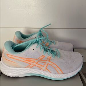ASICS Gel-Excite 9 Women’s Size 10 White/Orange Pop Athletic Running Shoes
